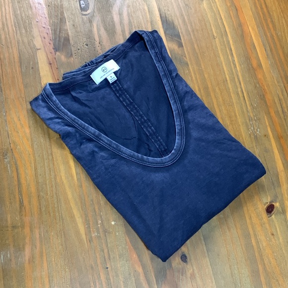 AG Midnight Blue Scoop neck Short sleeve Cotton Tee - Picture 2 of 8